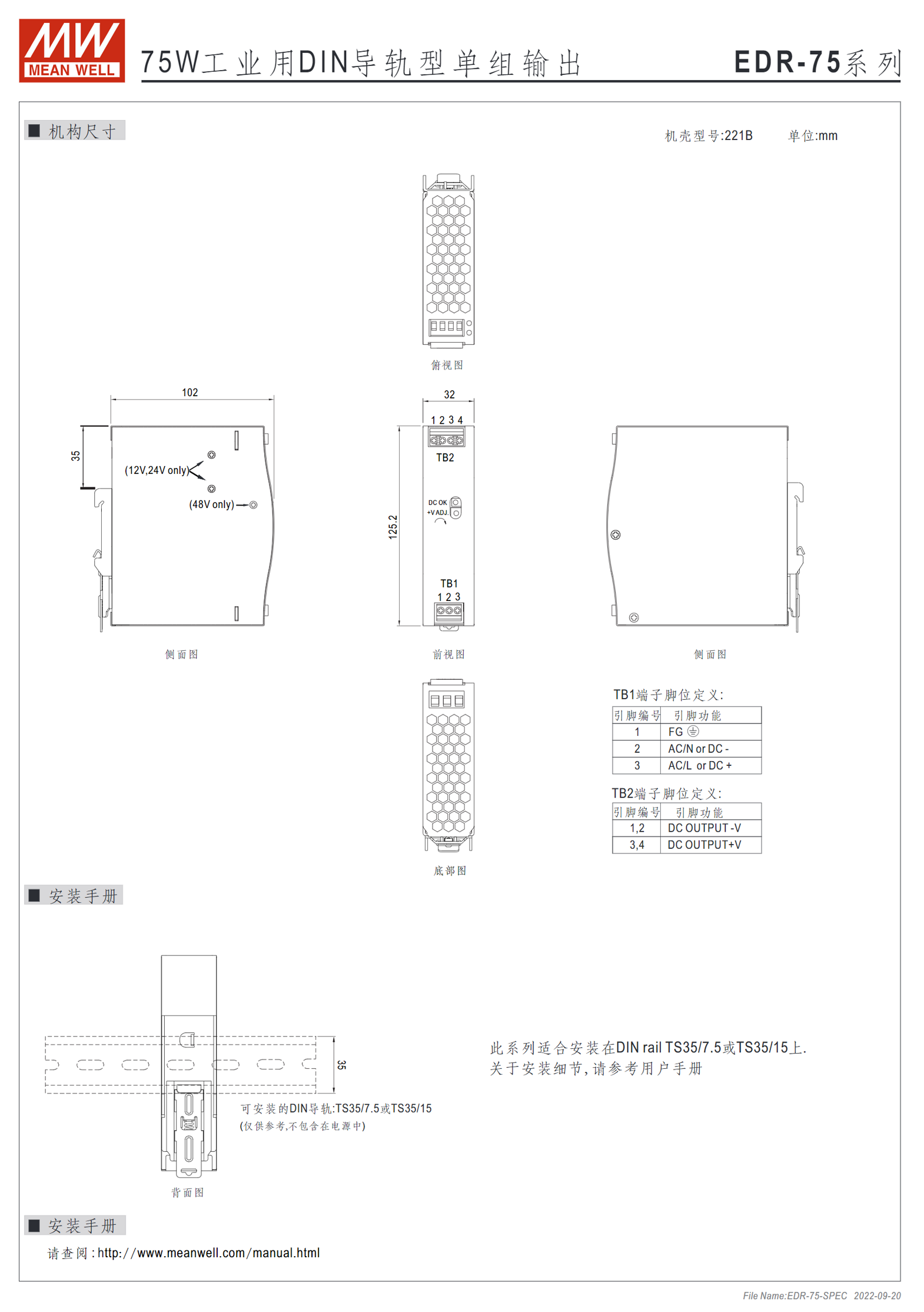 EDR-75-12、EDR-75-24、EDR-75-48