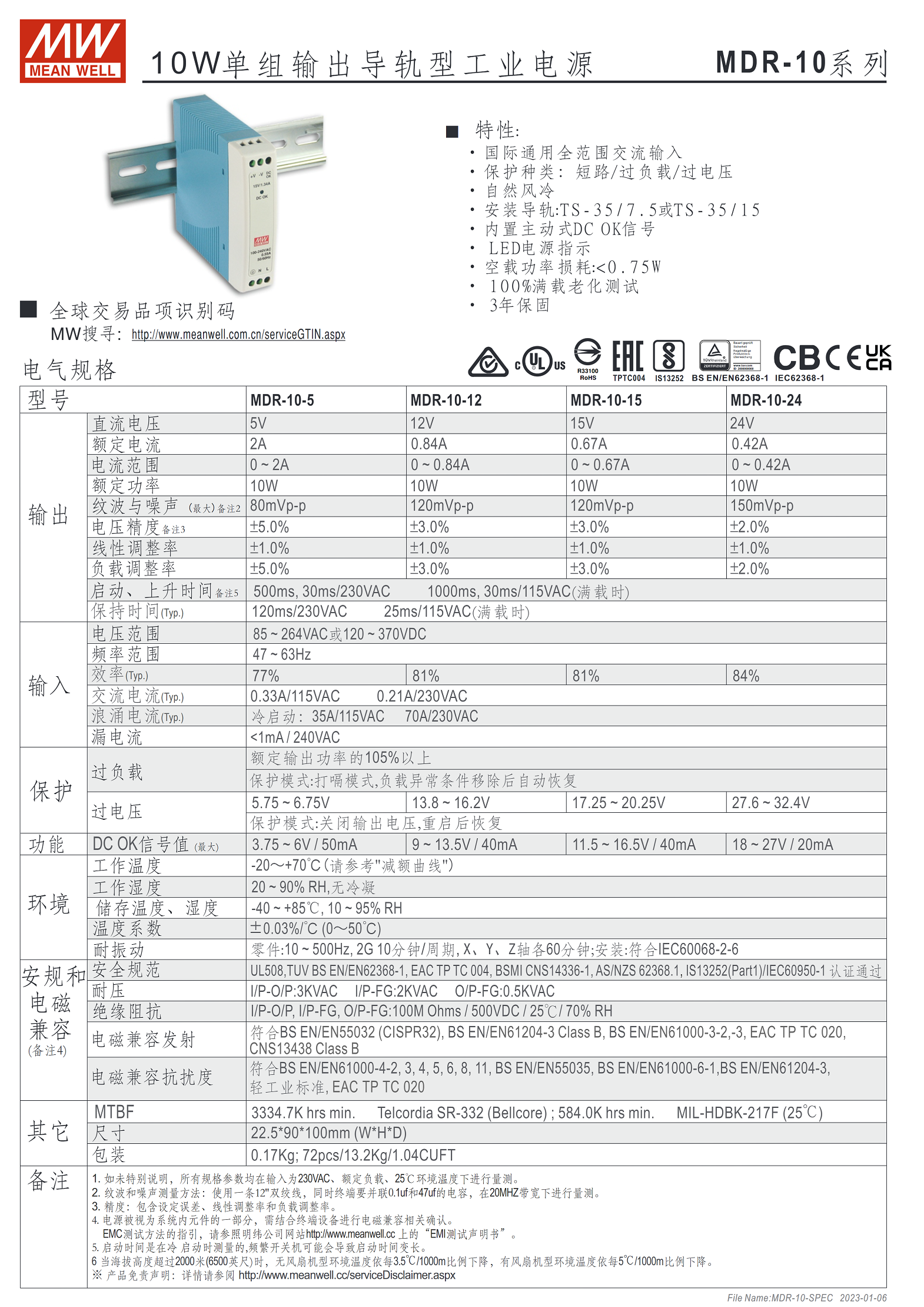 MDR-10-5、MDR-10-12、MDR-10-15、MDR-10-24