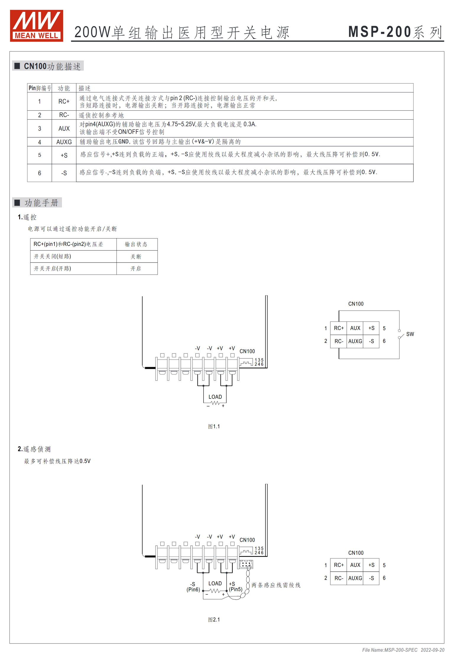 MSP-200-3.3、MSP-200-5、MSP-200-7.5、MSP-200-12、MSP-200-15、MSP-200-24、MSP-200-36、MSP-200-48