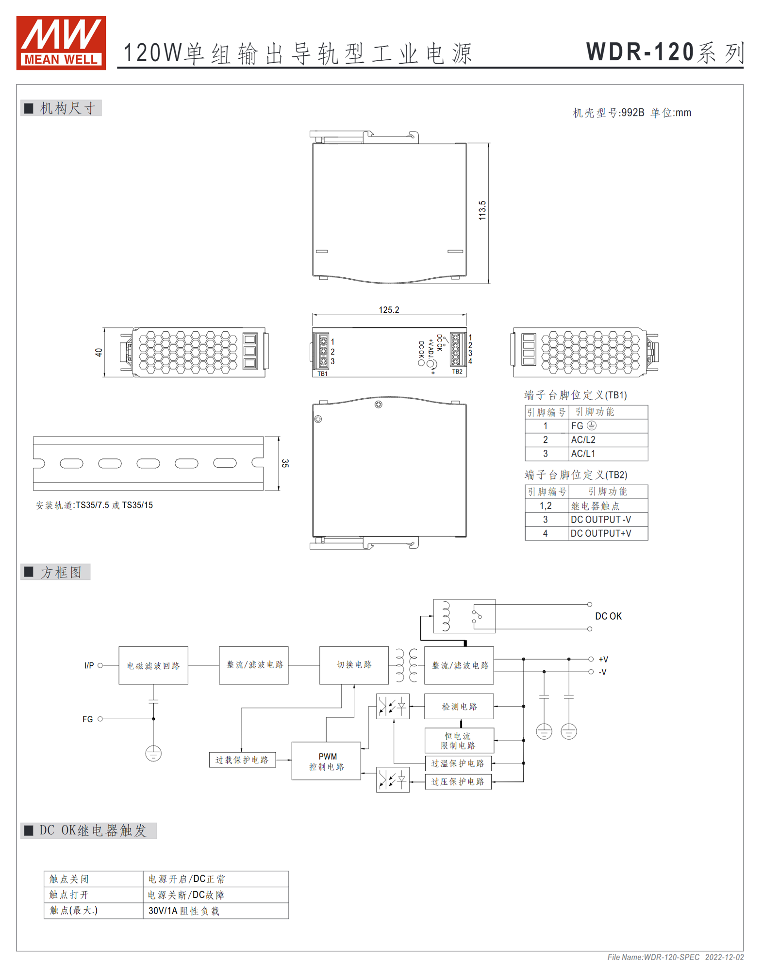 WDR-120-12、WDR-120-24、WDR-120-48